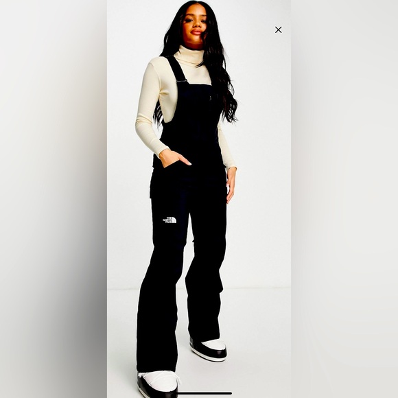 The North Face snow pants overalls with front flap size L USA 10 women - Picture 1 of 1